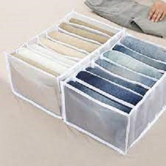 7 Grids Washable Wardrobe Clothes Organizer, Jeans Compartment Storage Box, Clothes Drawer