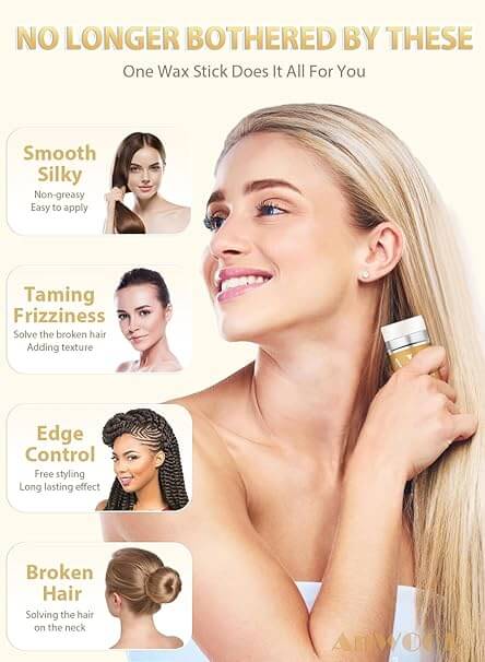 TVLV Hair Wax Stick Broken Hair Finishing Styling Stick for Broken Hair,