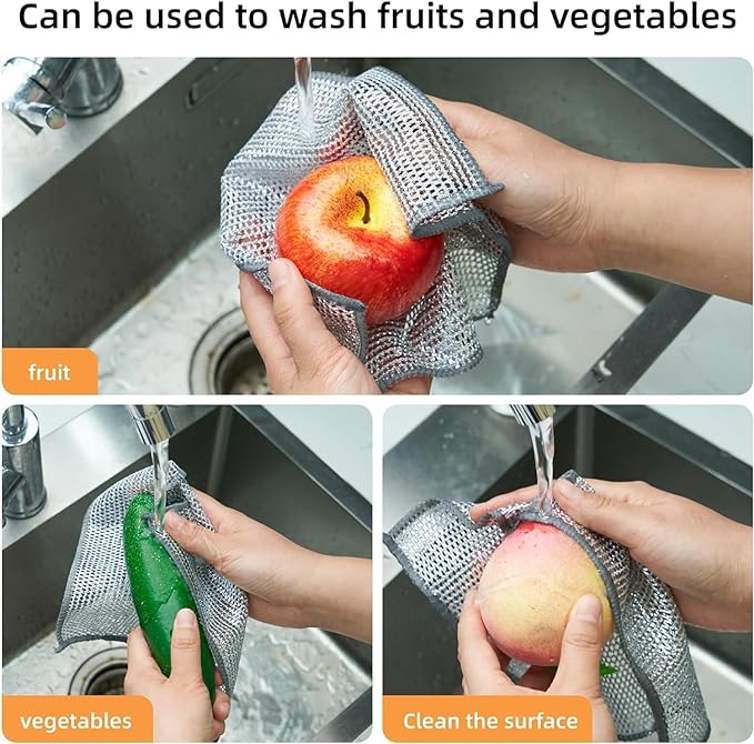 Dish washing Cleaning cloth | Wire Dish washing Rugs for Wet and