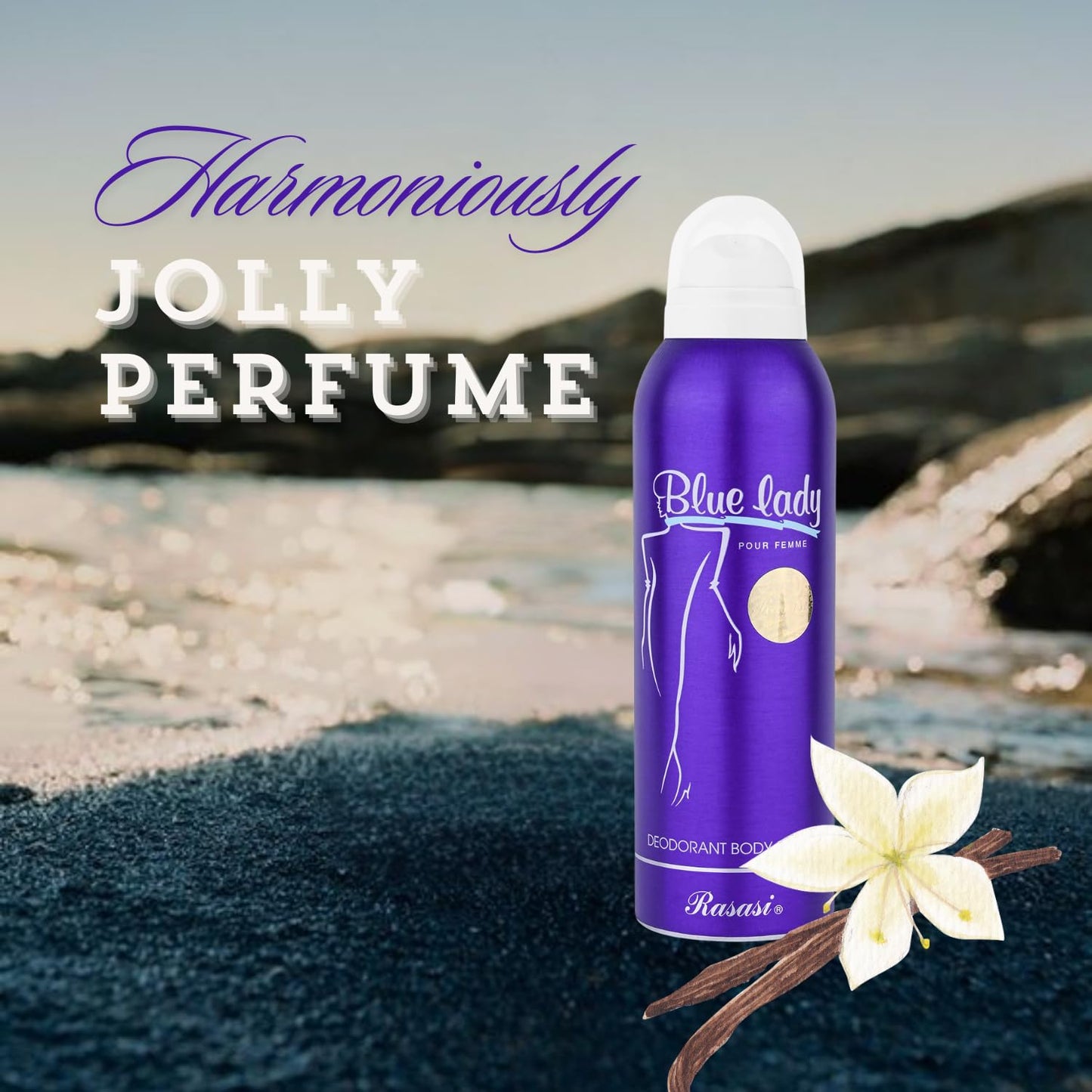 Rasasi Body Spray ( Blue Lady ) - 200ml Sensual and Bold