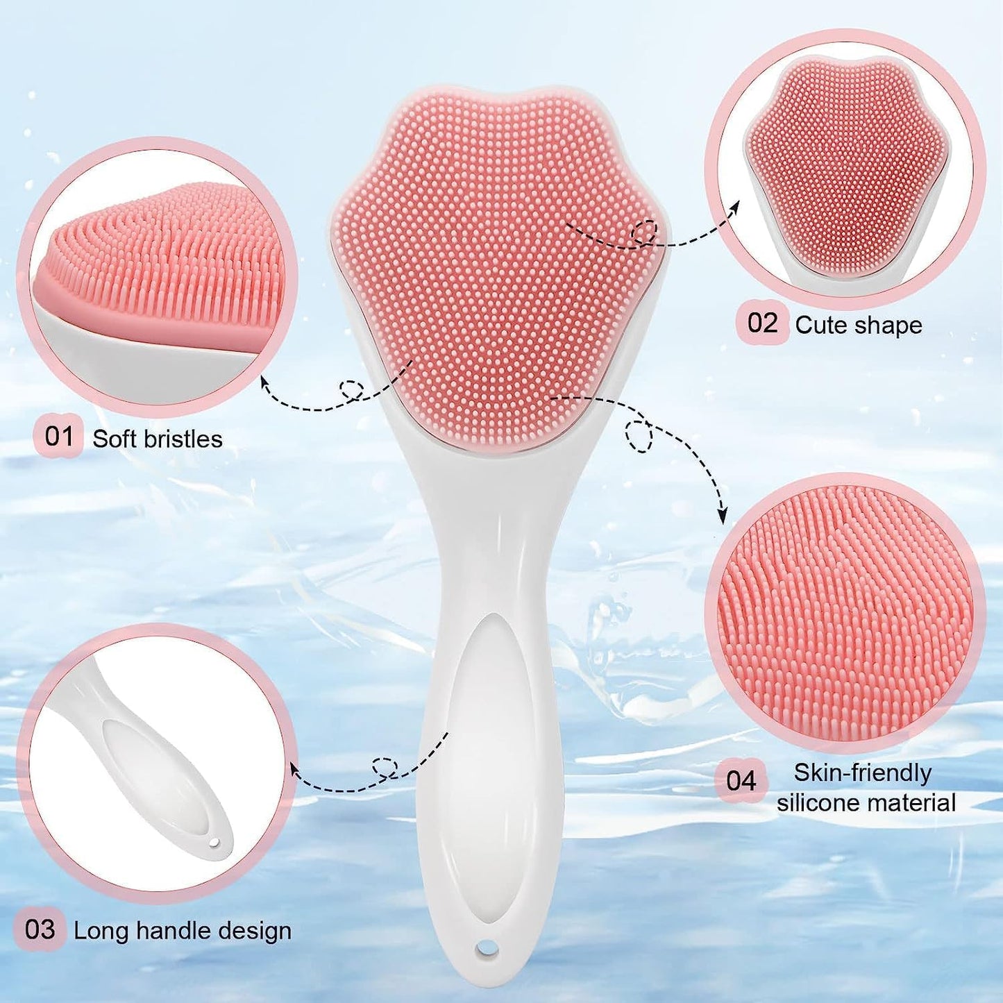1 pcs Silicone Face Scrubber Exfoliating Brush, Manual Handheld Massager, Facial Cleansing