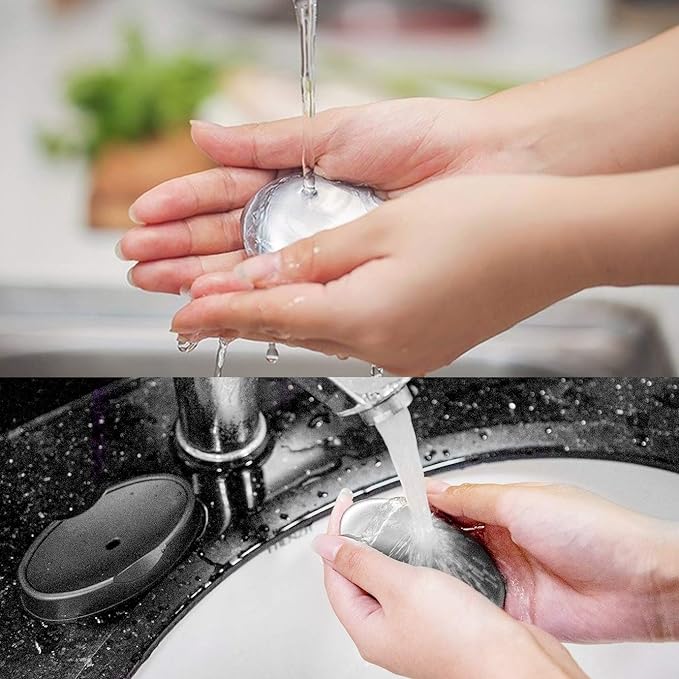 Odor removing steel soap bar with stand and box | soap for