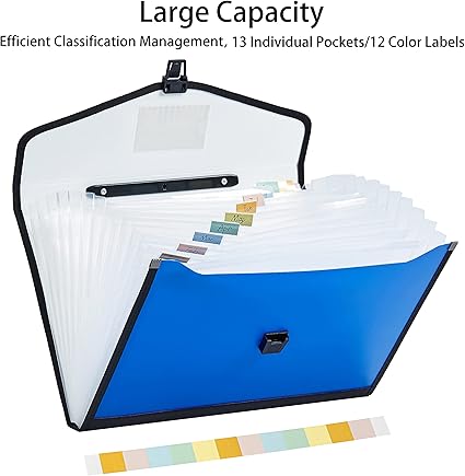 Plastic Expanding Bag File Folder - Plastic Expanding File Folder - Multi-Pocket