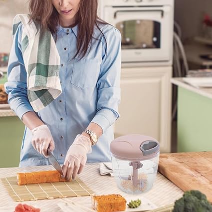 5 Blades Manual Vegetable Chopper Cutter Hand Pull Food Chopper (random color)