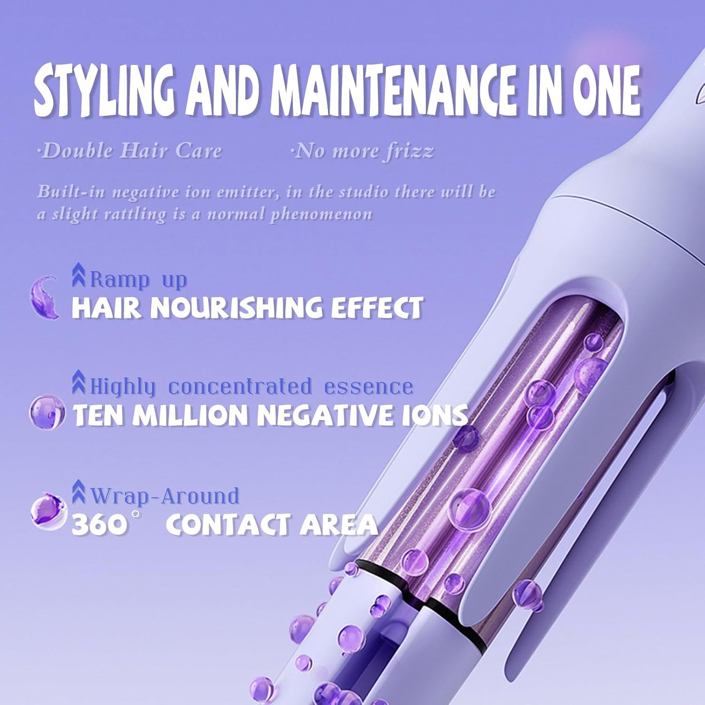 Hair Curler, 32mm Automatic Curling Iron, 3 Adjustable Temperatures And 2 Timer