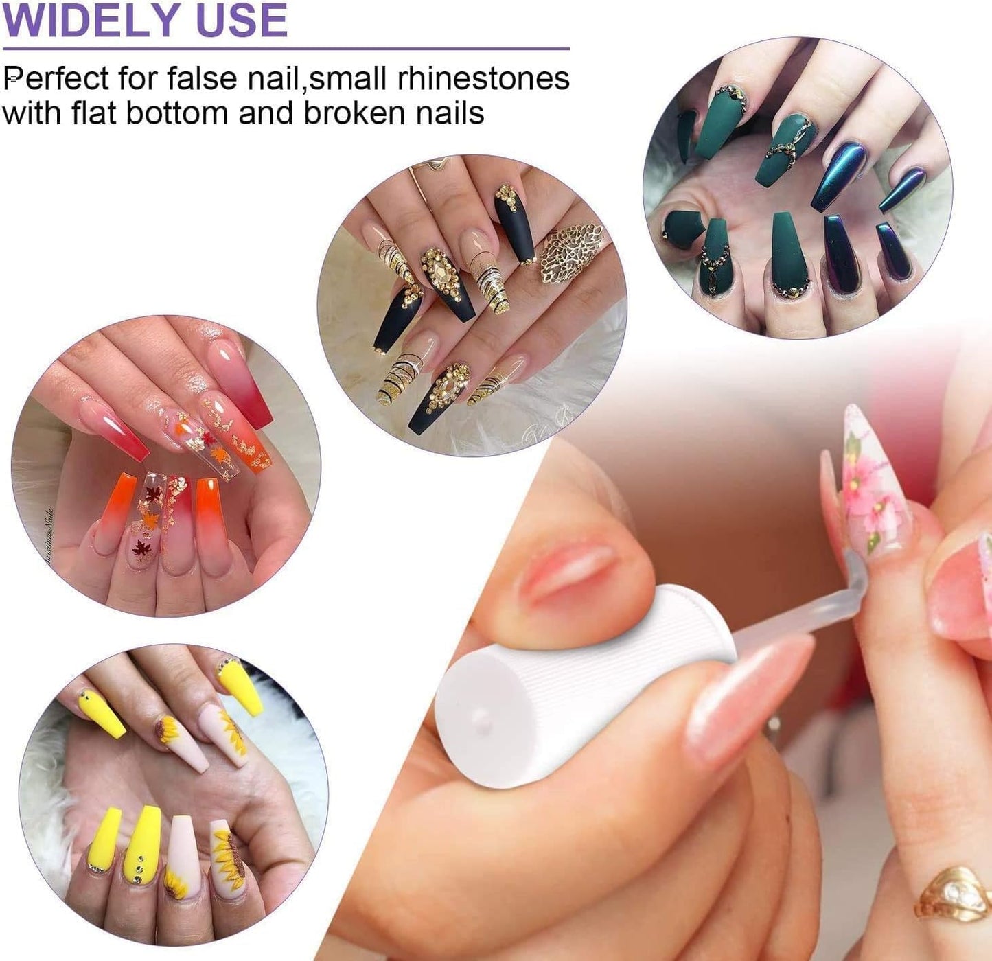 Nail Glue Strong Glue for Nail Polish, Soft Adhesive Nails, No Damage