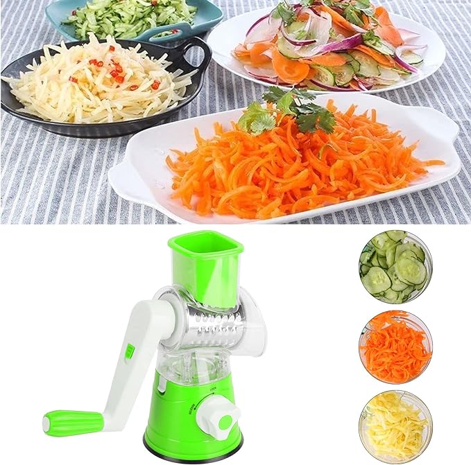 Multifunctional Manual Vegetable TABLE TOP DRUM Cutter Slicer ( Random Color
