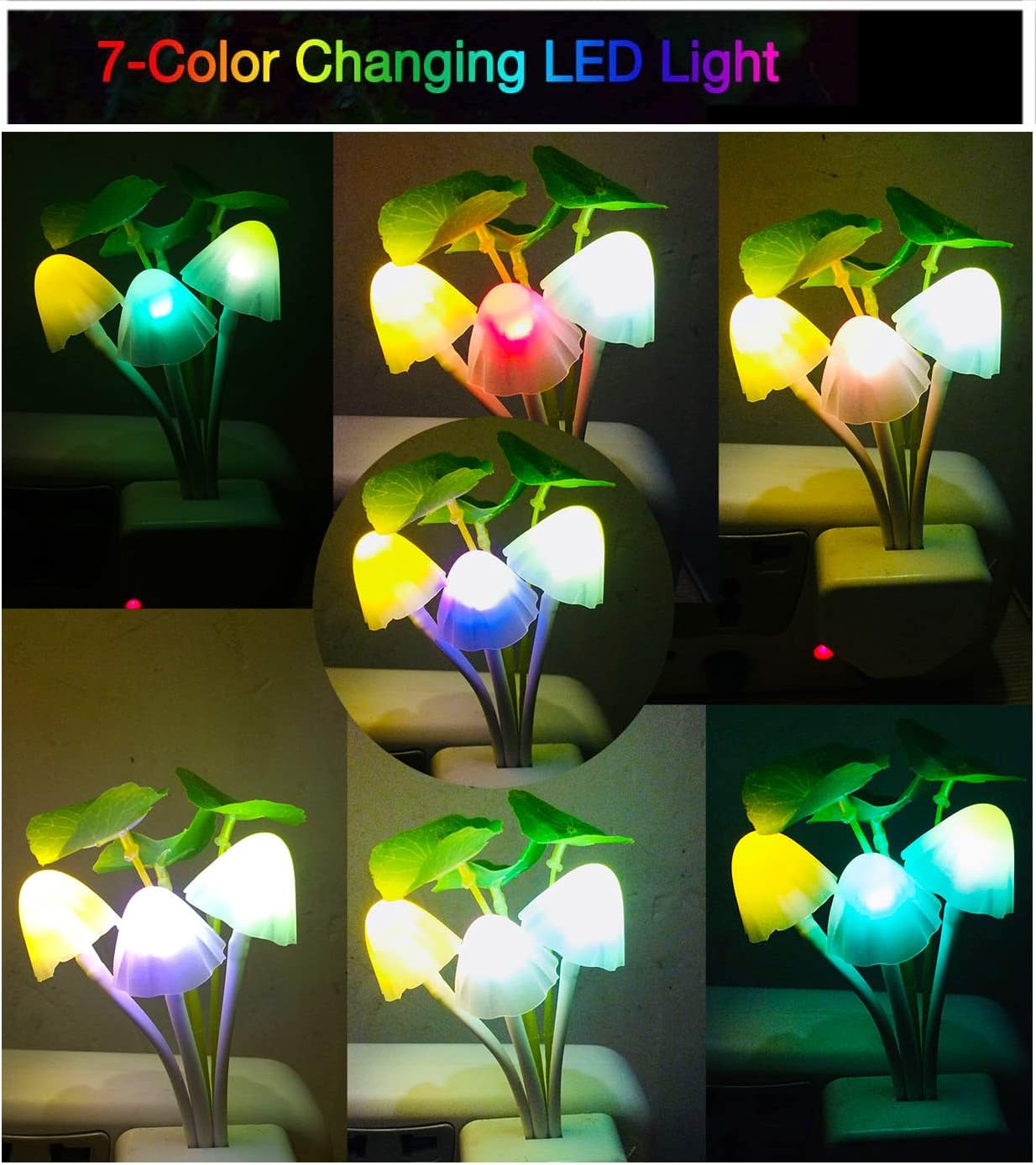 Mushroom LED Night Light For Home ( random color )