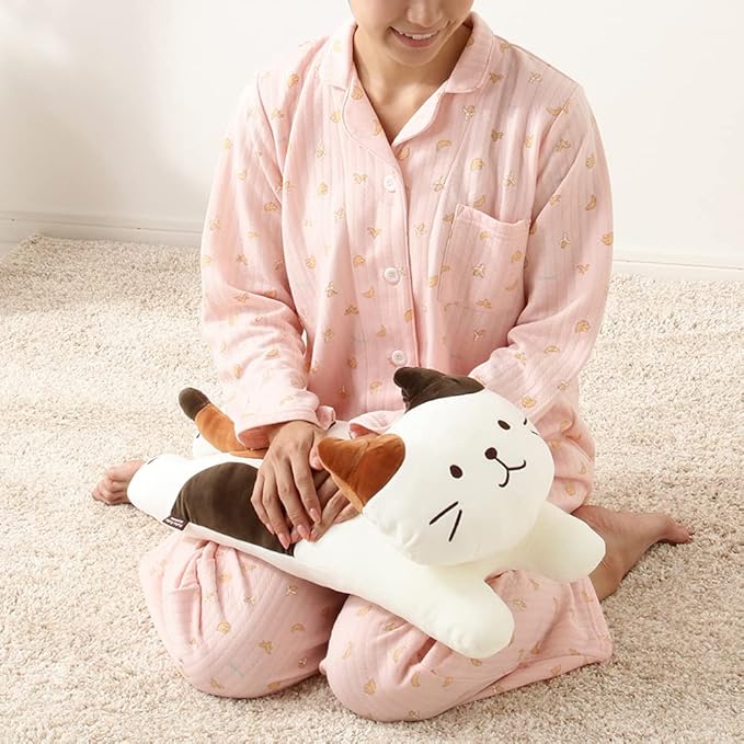 Long Cat Plush Pillow kitten gray White brown lovely cartoon |
