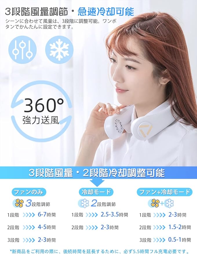 Neck Fan Personal Air Cooler 3 Speed Hand Free Neck Fan(random color