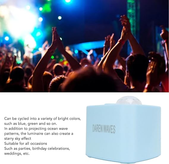 Ocean Light Projector for Bedroom Led Star Galaxy Sky Wave Color Rotating