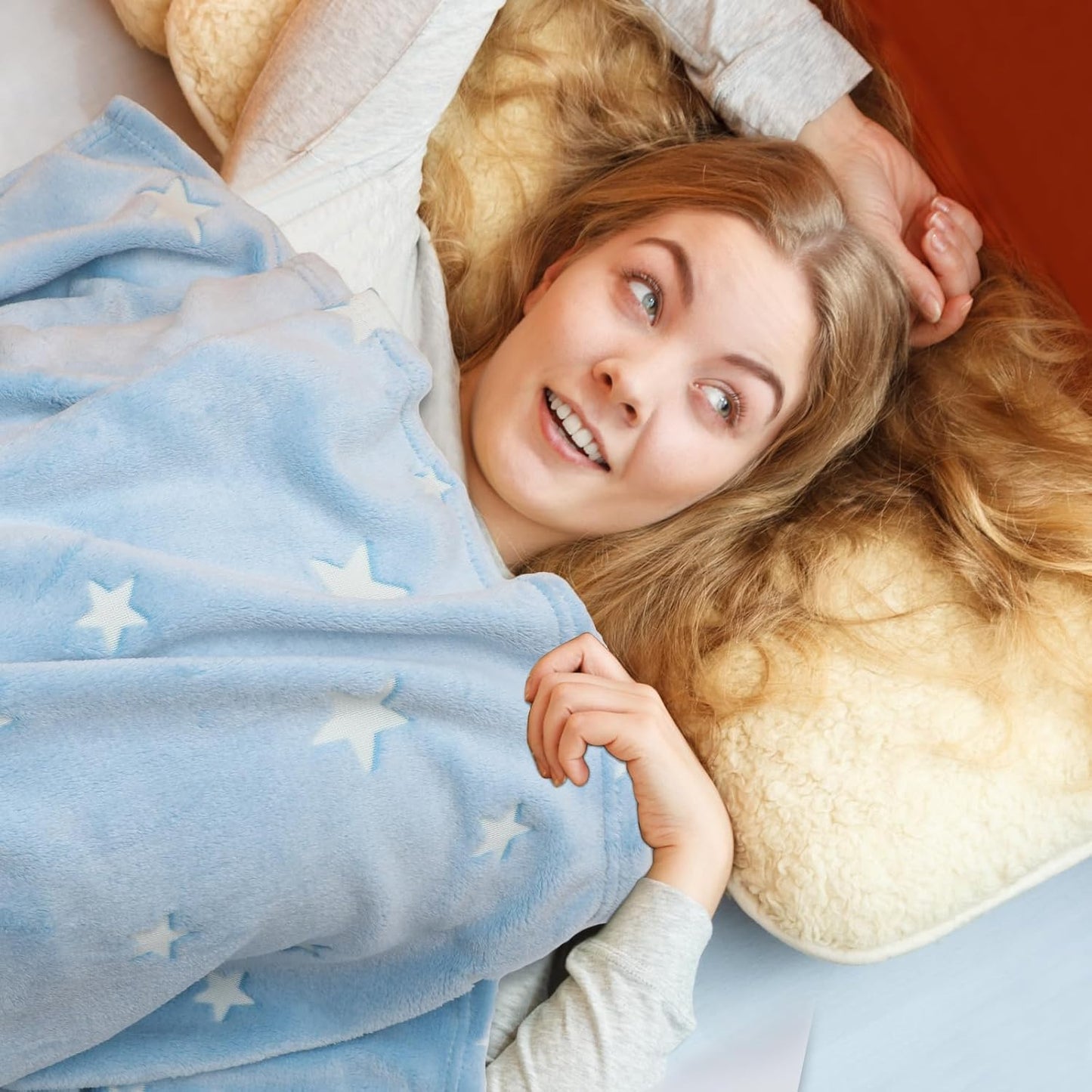 Glow in The Dark Stars Blanket Soft Cozy Blankets for Bed Couch