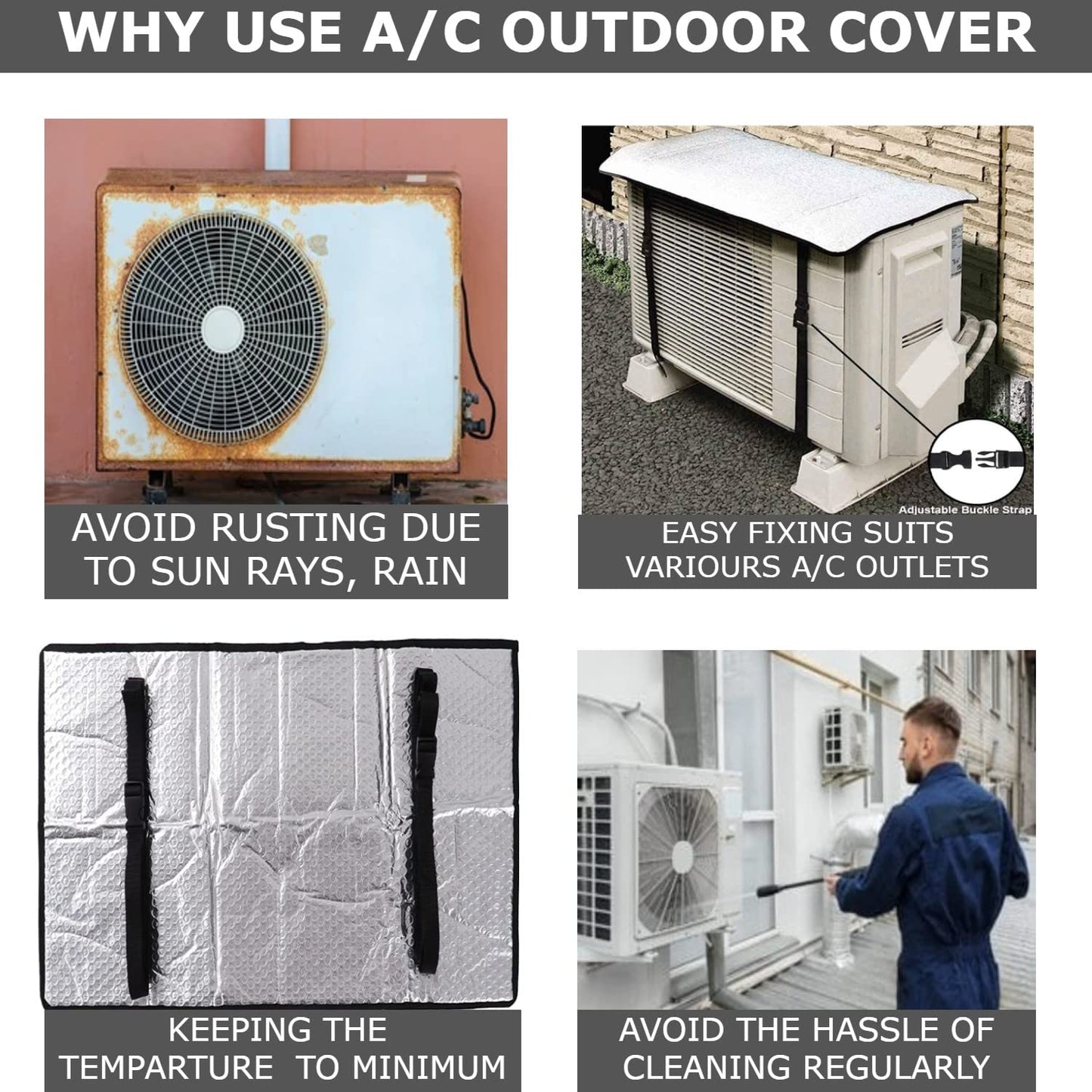 Ac Outdoor Unit Protector Heat Insulation Sunlight Shade Protector from Dust With