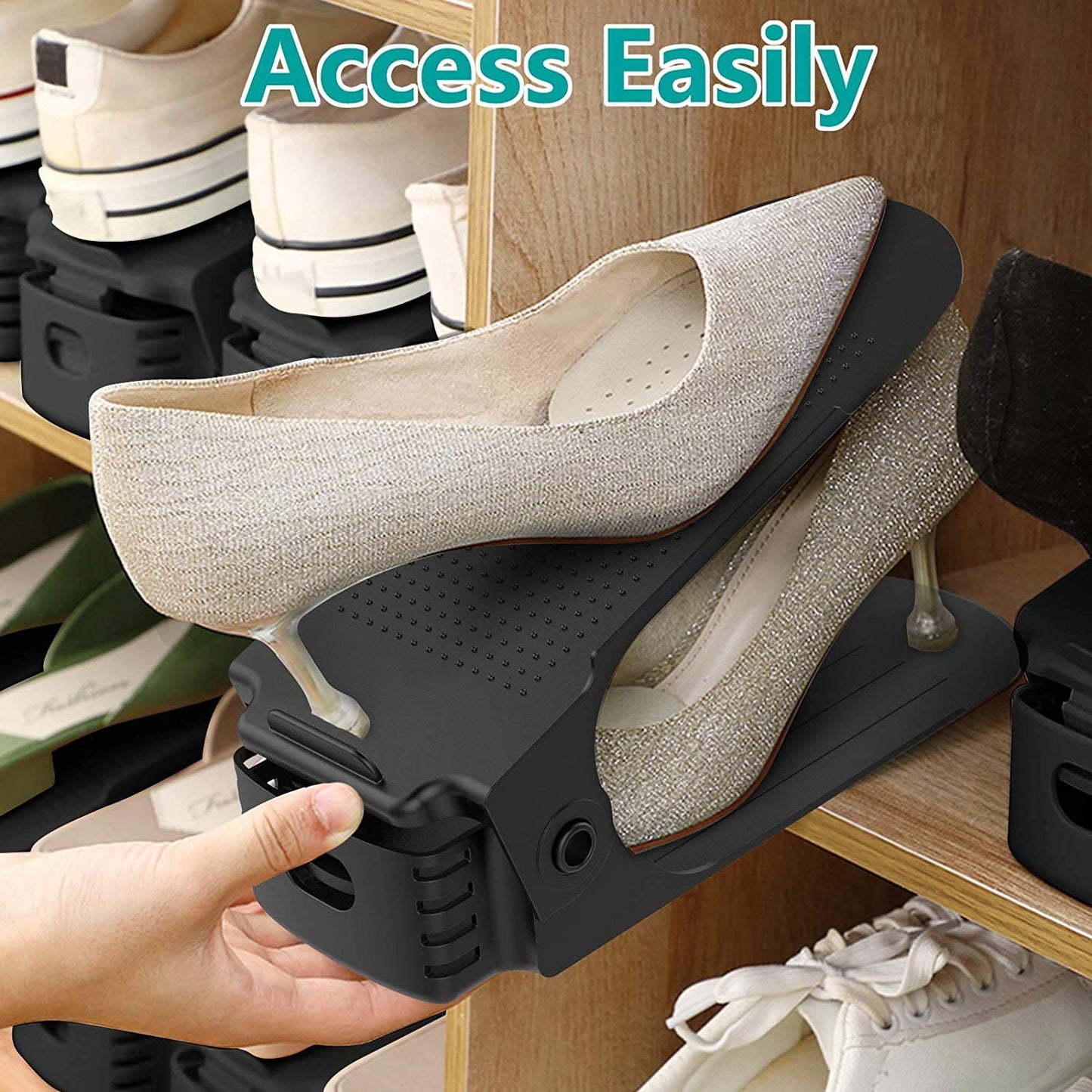 Double Layer Adjustable Shoe Bracket Storage Shoe Rack | 2 In 1