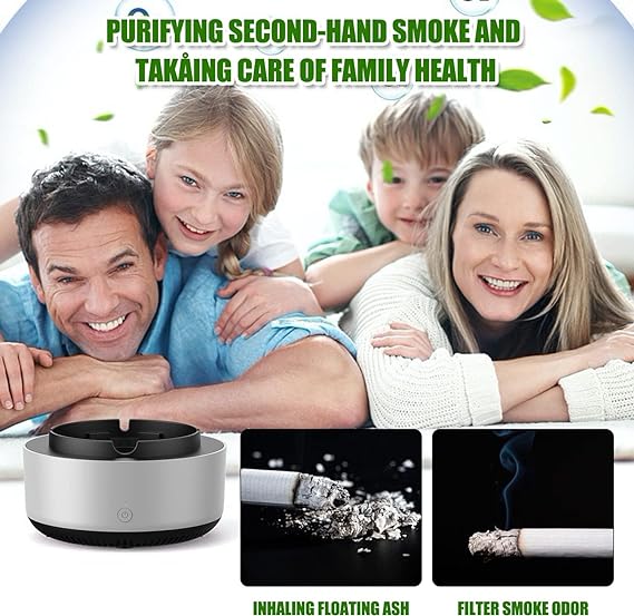 Ashtray With Air Purifier, Ashtray Smokeless | Multipurpose Ashtray With Air Purifier