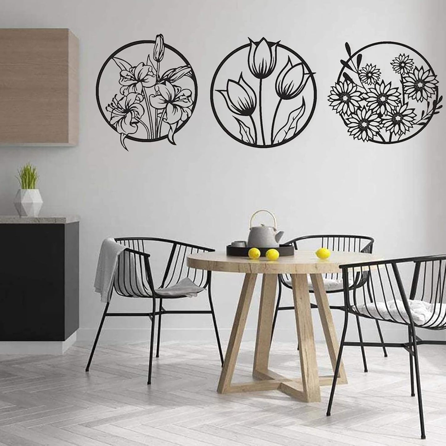 (3 pcs set )3D floral abstract Wooden Wall Art & Home Decoration