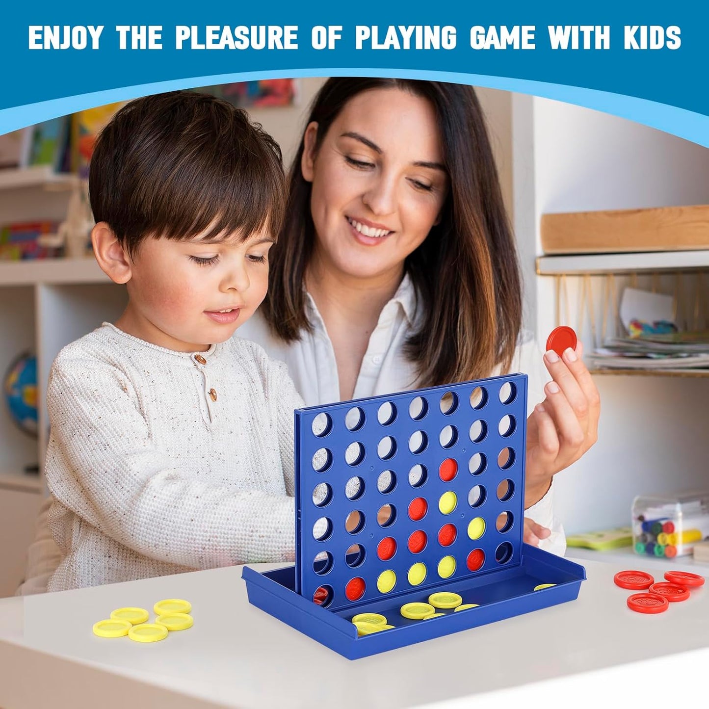 4 IN A ROW Board Game for Kids / Travel Board Game