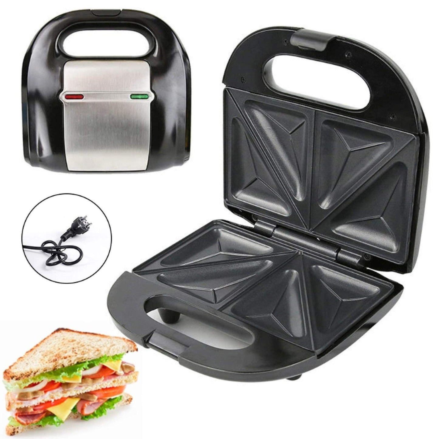 Philips Portable Sandwich Maker for Home & Office 2-Slice Non-Stick with