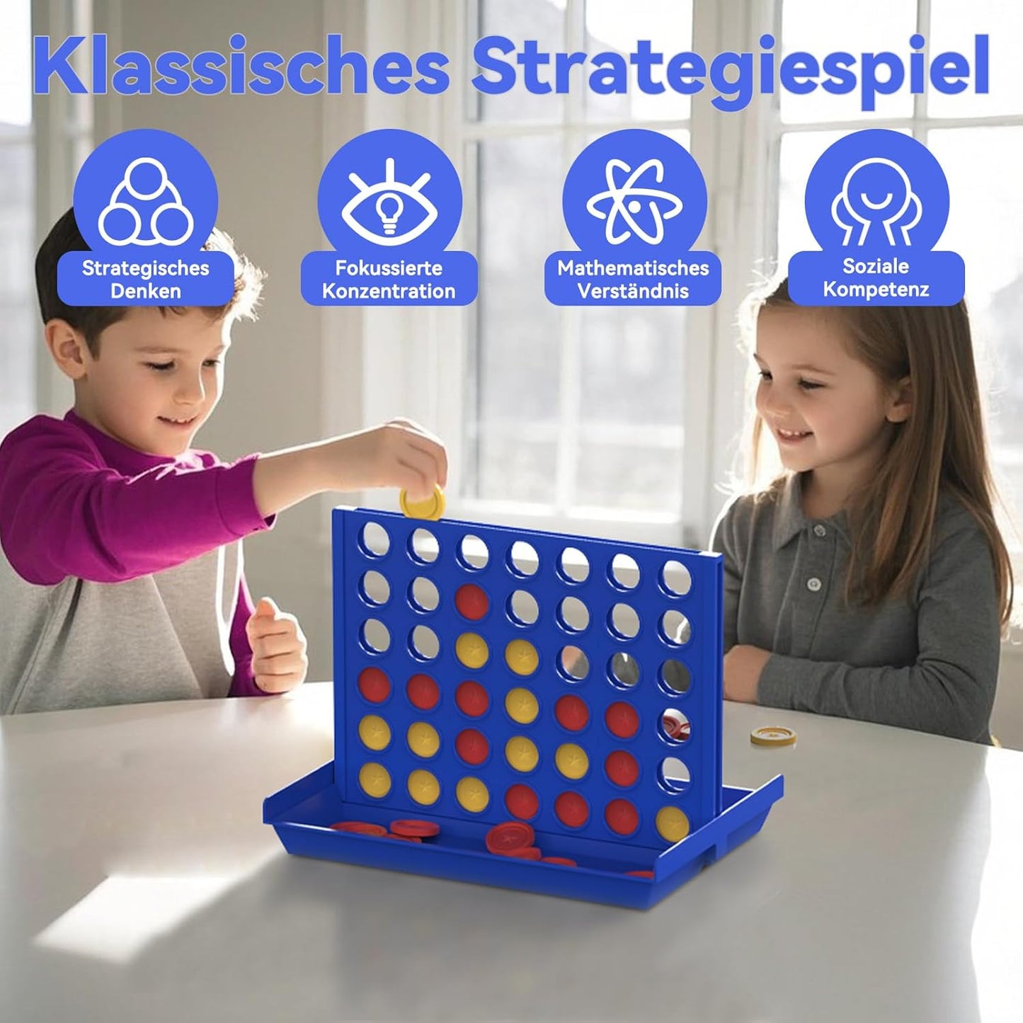 4 IN A ROW Board Game for Kids / Travel Board Game
