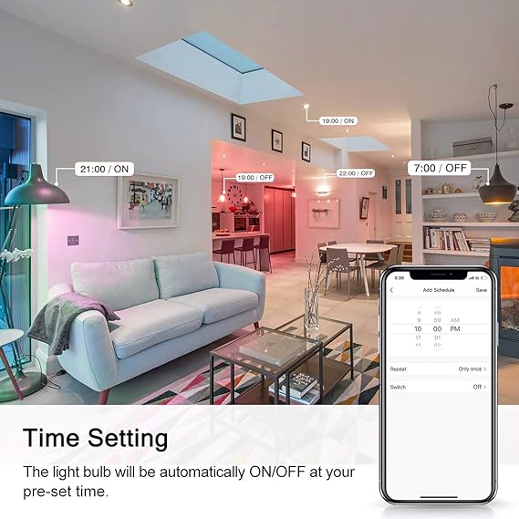 Color Changing Smart WIFI RGB led bulb, Dim-able and Color changing -