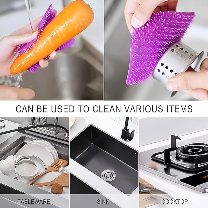 Multifunctional Soft Silicone Brush | Multipurpose vegetable peeler | Home Cleaning Brush