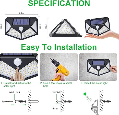 SOLAR INTERACTION WALL LAMP BK-114 | Outdoor Motion Sensor Solar Light