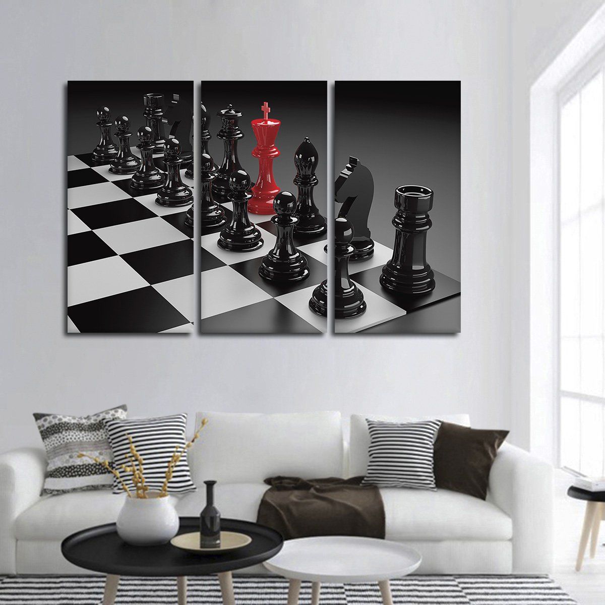 Chess Metal Wall Art Set 8x11 Inches Each | Modern Game