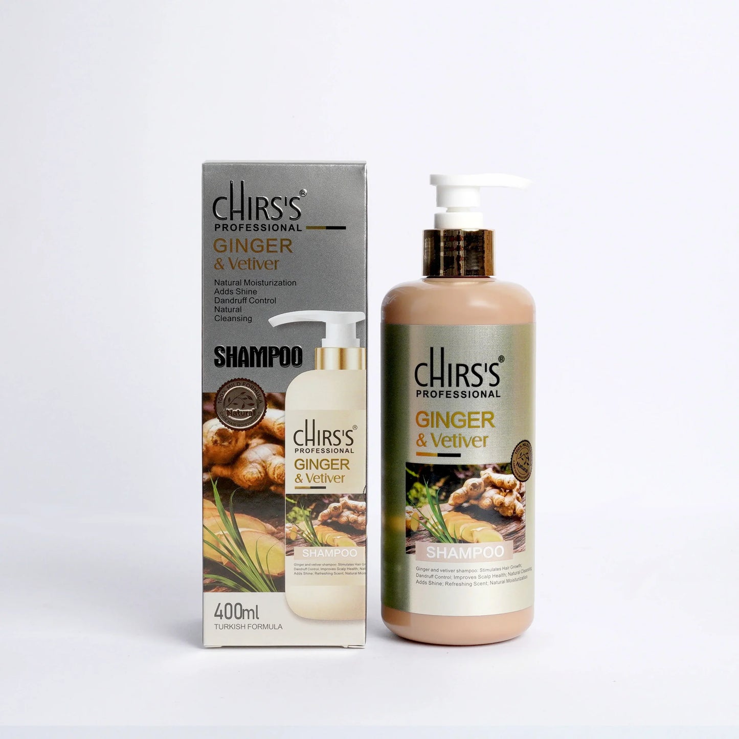 CHIRS'S UK GINGER AND VETIVER SHAMPOO 2IN1 TURKISH FORMULA (400ML)