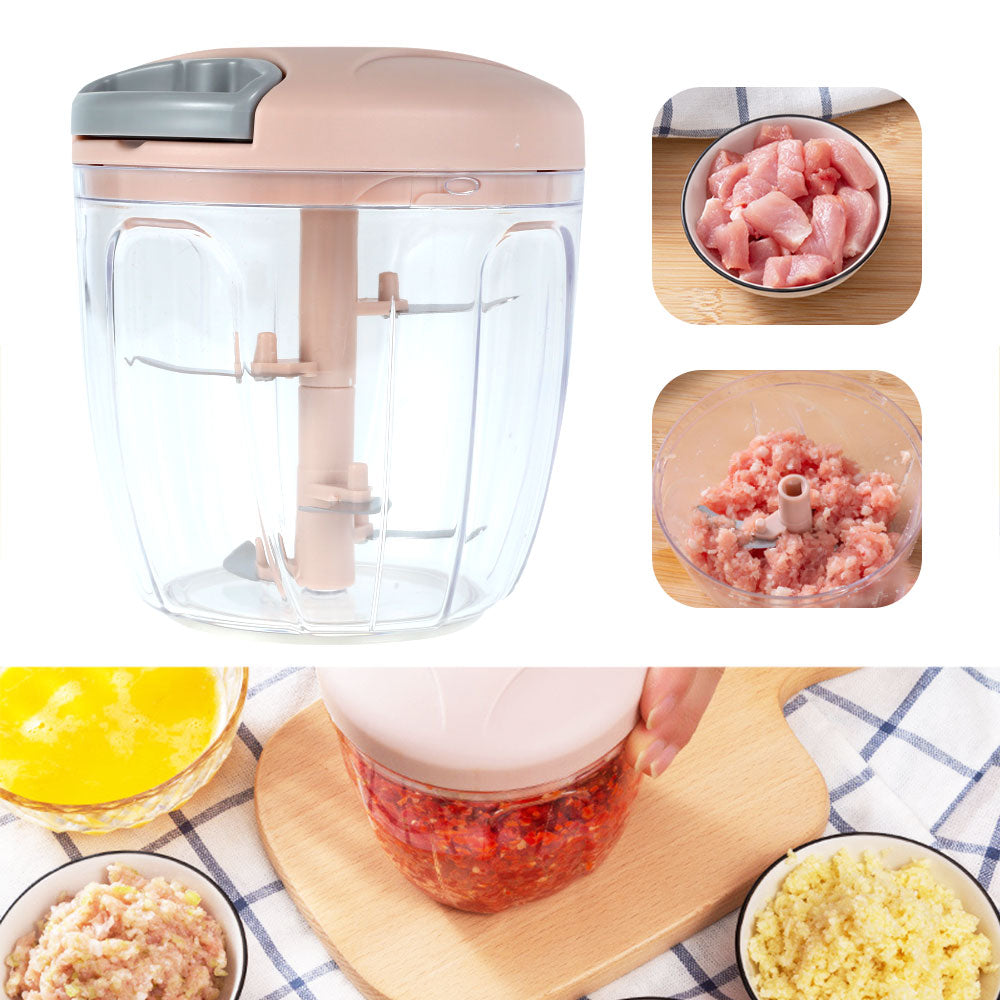 5 Blades Manual Vegetable Chopper Cutter Hand Pull Food Chopper (random color)
