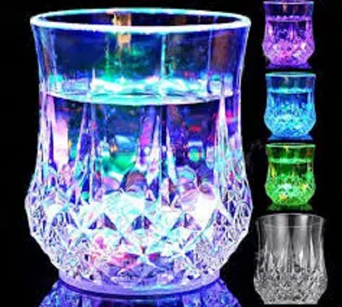 Single pcs - Lighting glass Led Flashing Water Inductive Rainbow Color Cup