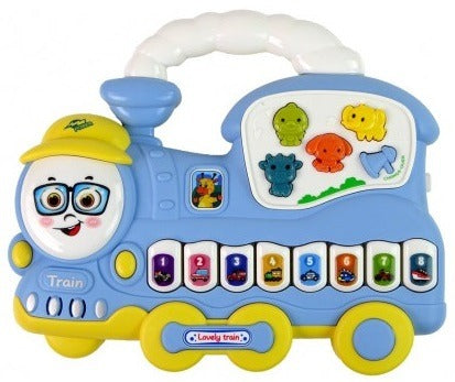 Colorful Musical Train Toy for Toddlers with Lights, Sounds, and Interactive Buttons