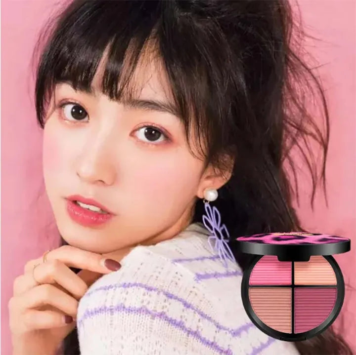 Kaxier New Four Color Blusher dyeing plates for professional pink console Makeup