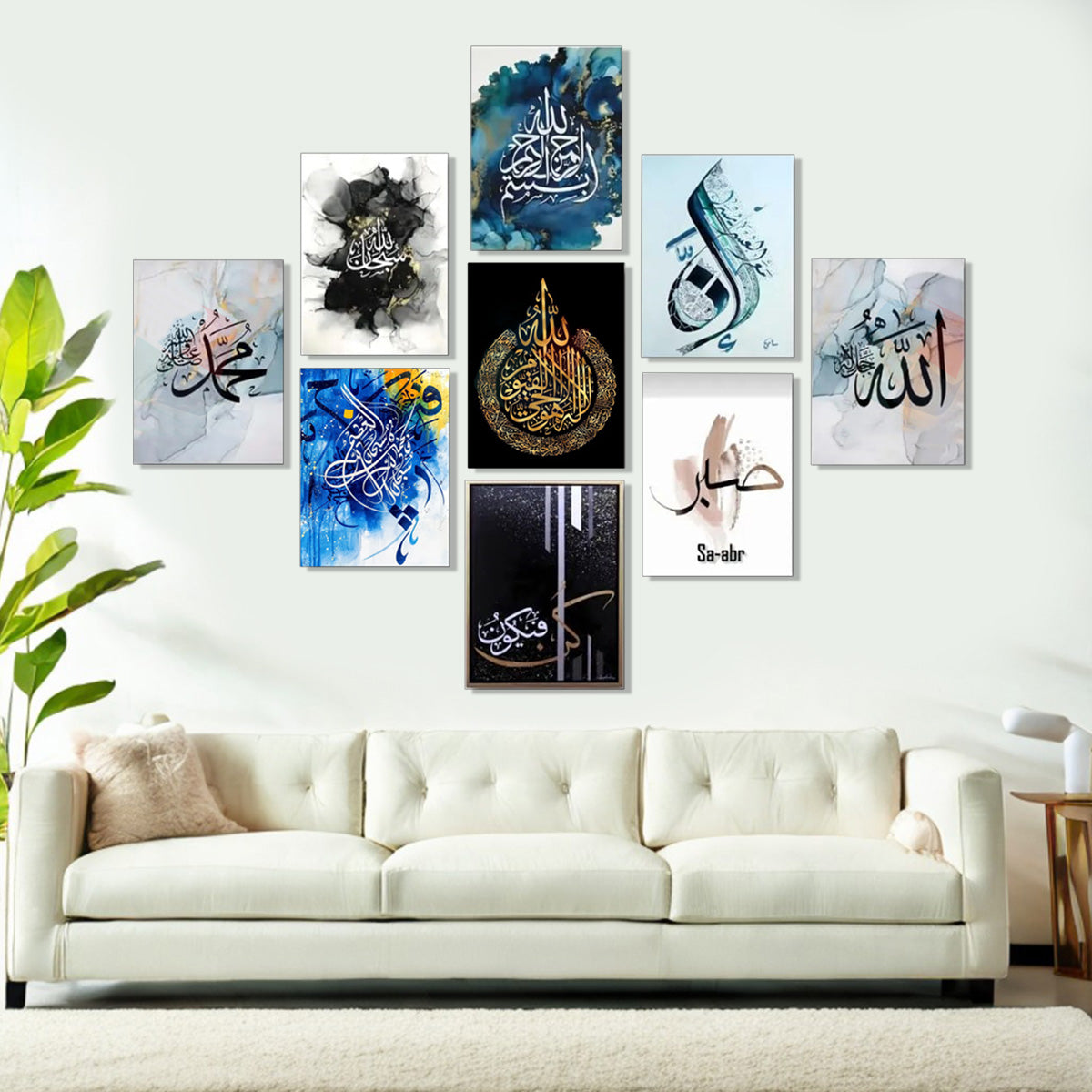 Home decoration item 9 pcs wall decor photo on wall canvas art