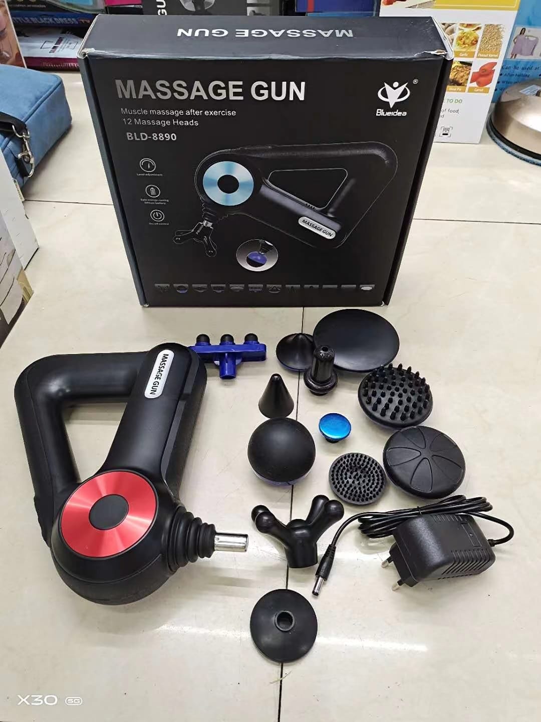 Handheld Massage Gun Deep Tissue Muscle Massager with 12 Massage Heads