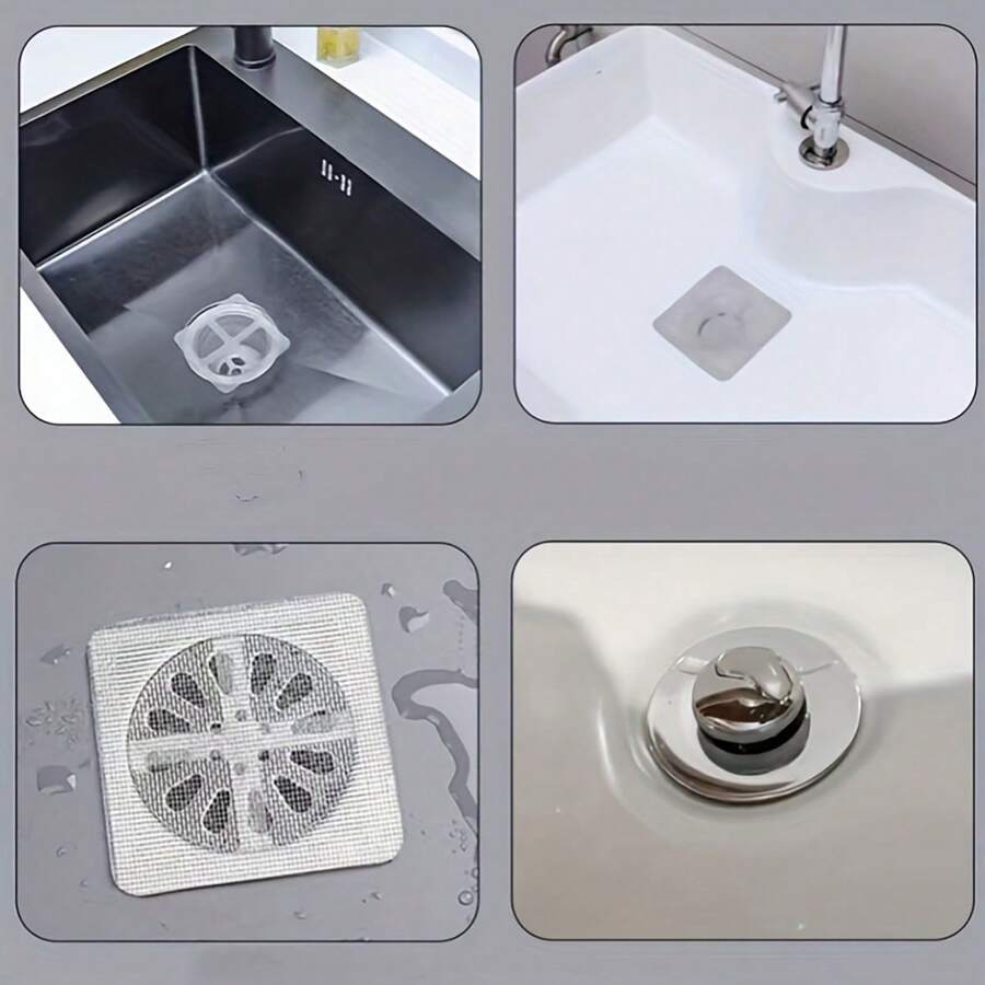 (pack Of 10) Multifunctional Net Sticker Drainer Net For Bathroom - Kitchen