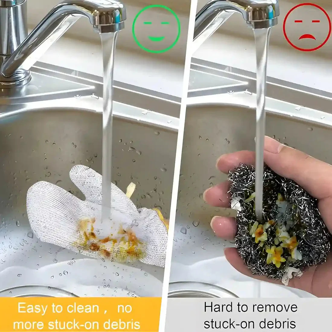 Multipurpose Wire Dishwashing Gloves | Dishwashing Rags for Wet and Dry, Steel