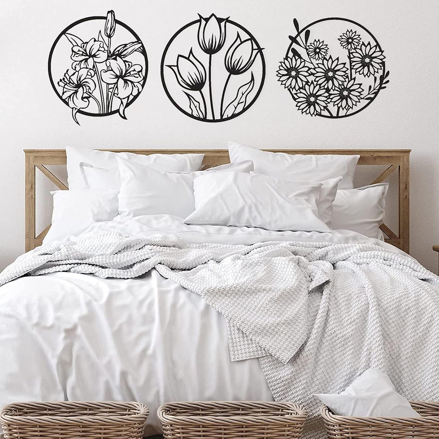 (3 pcs set )3D floral abstract Wooden Wall Art & Home Decoration