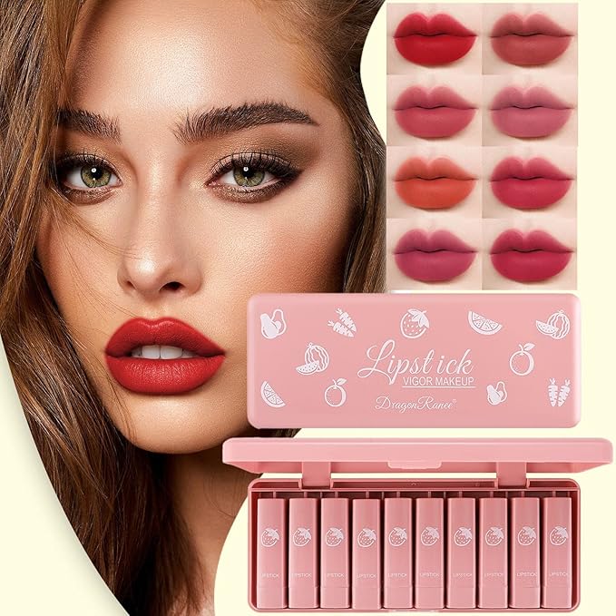 10pcs Dragon Ranee Lipsticks Set Waterproof & Long-lasting | Best Quality Waterproof