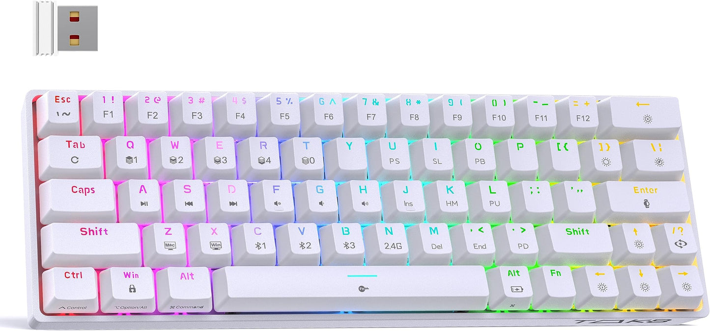 Tezarre TK-63 PRO RGB Wireless Mechanical RGB Gaming Keyboard RGB Backlight Mini