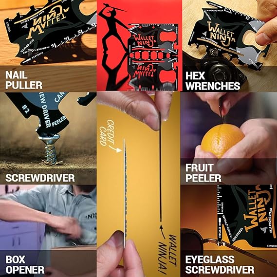 Ninja Wallet 18 in 1 Multifunction Survival Tool Outdoor Screwdriver, Bottle Opener,