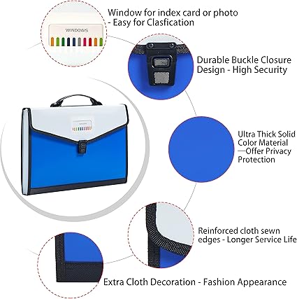 Plastic Expanding Bag File Folder - Plastic Expanding File Folder - Multi-Pocket