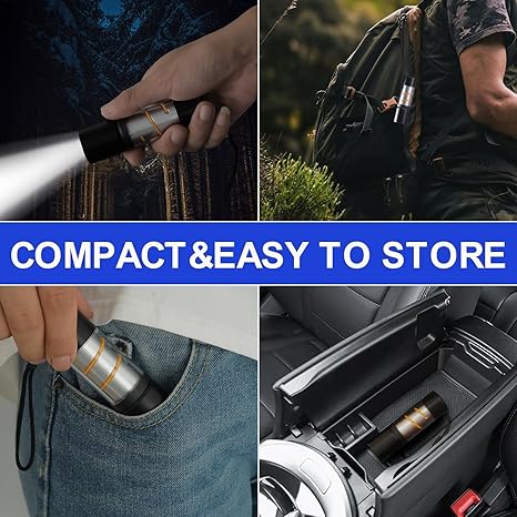 Stainless Steel LED Mini Usb Torch, Mini Pocket Flashlight - White