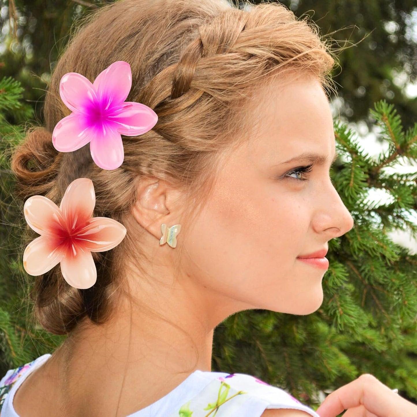 Pack of 3 - Flower Hair Clip Colorful Hair Band For girls