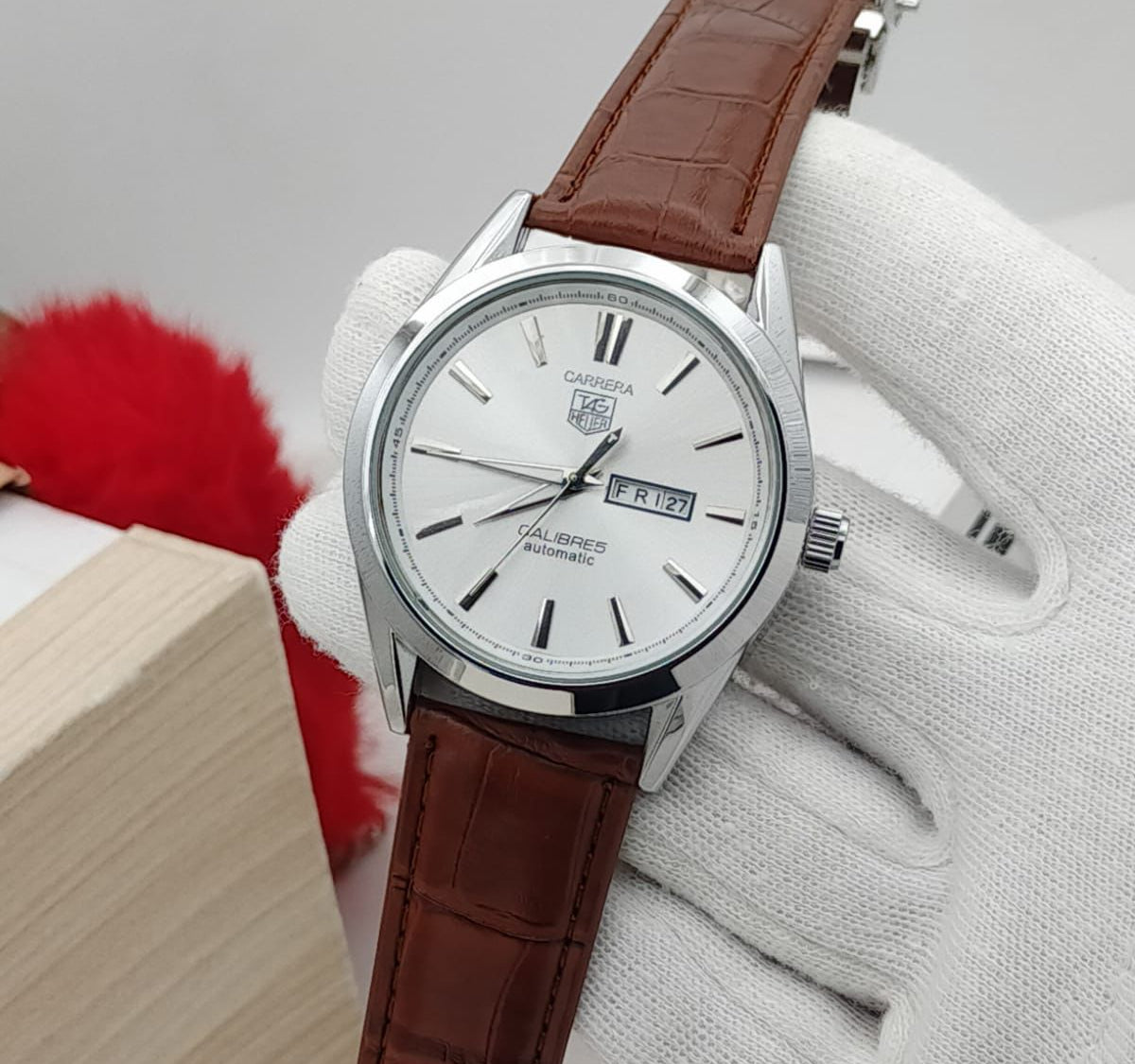 Carrera Calibre 5 - Luxury Swiss Watch With Leather Strap Mens Watch