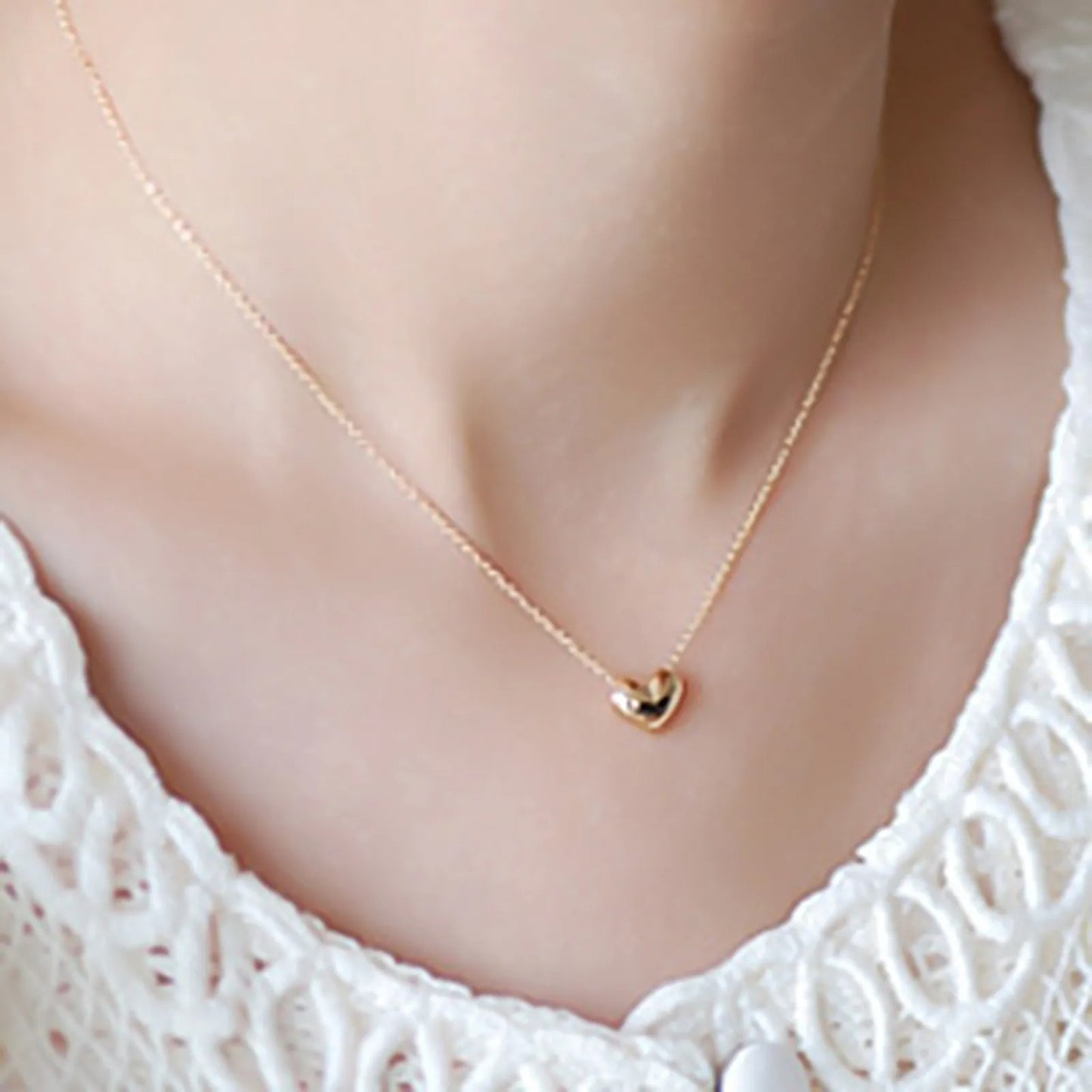 Stainless Steel Heart Shape Necklace | Love Heart Pendant Necklace | Girls