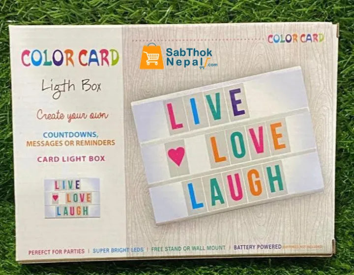 (NW00016) Color Card Light Box / Multicolor LED Light Box Letters Magic