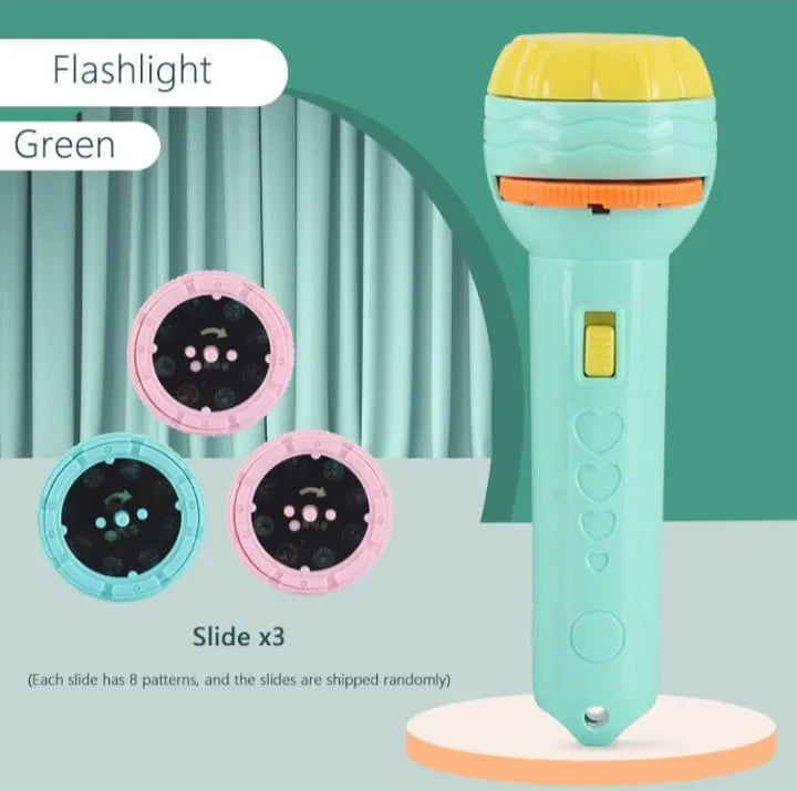 Slide Projector Torch Projection Light,Children's Flashlight Toy Projection Flashlight Early Education Picture