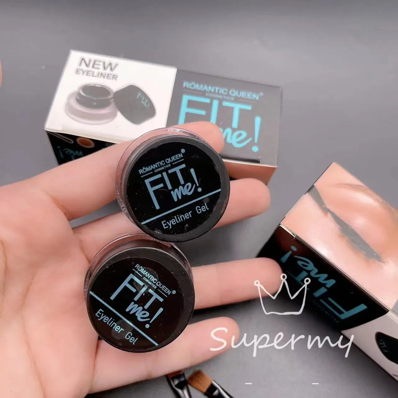 New Fit me 2color Waterproof Eyebrow Gel Eyeliner gel with 2pcs Brush