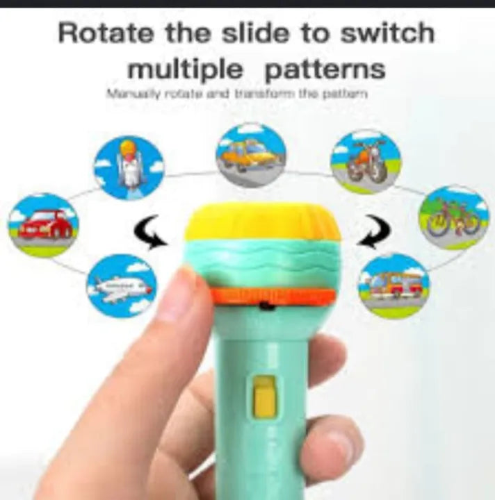 Slide Projector Torch Projection Light,Children's Flashlight Toy Projection Flashlight Early Education Picture