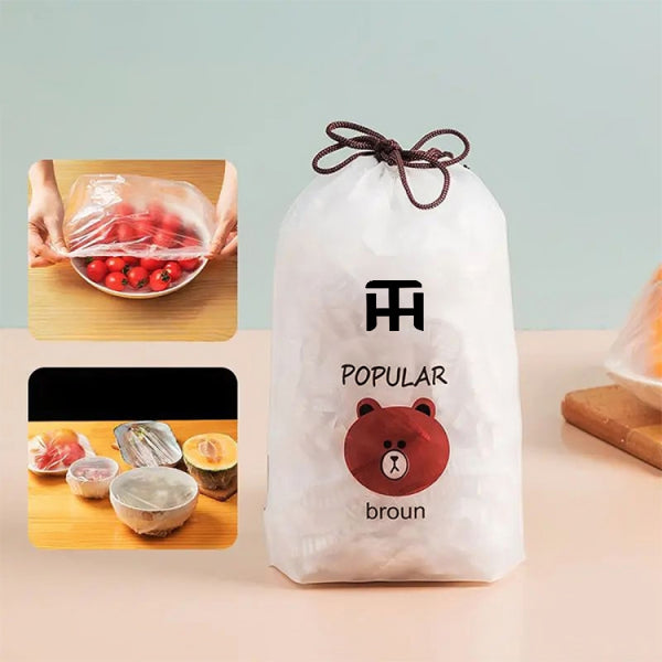 Combo Deal Disposable Food Cover Plastic Wrap 100 Pcs + 2 Pcs